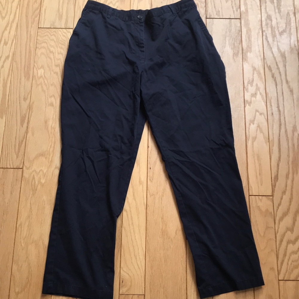 LLBean navy chinos elastic waist size 16w